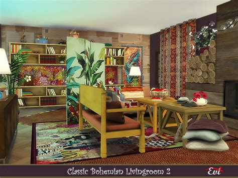 Classic Bohemian Livingroom 2 By Evi At Tsr Sims 4 Updates