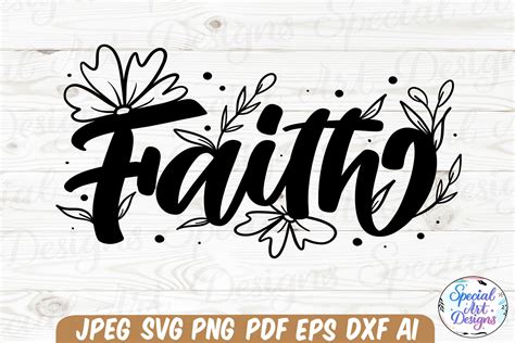 Faith Flower Svg Wildflowers Svg Graphic By Specialartdigitaldesigns