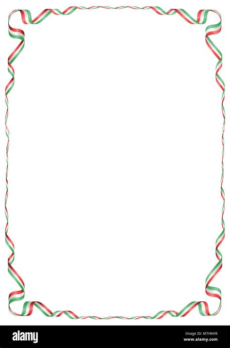 Frame And Border Of Ribbon With The Colors Of The Italy Flag Stock