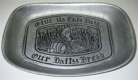york metal crafters pewter tray give us this day our daily bread metalware ebay
