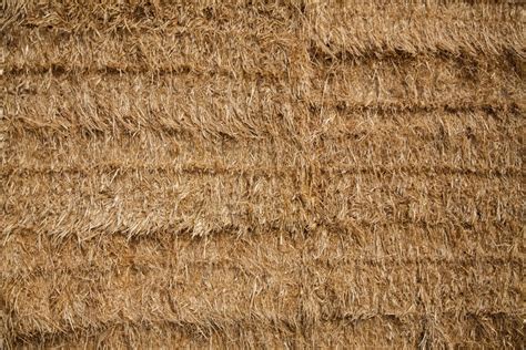 Image Of Square Bales Of Hay Piled In Hay Stack Texture Filling The