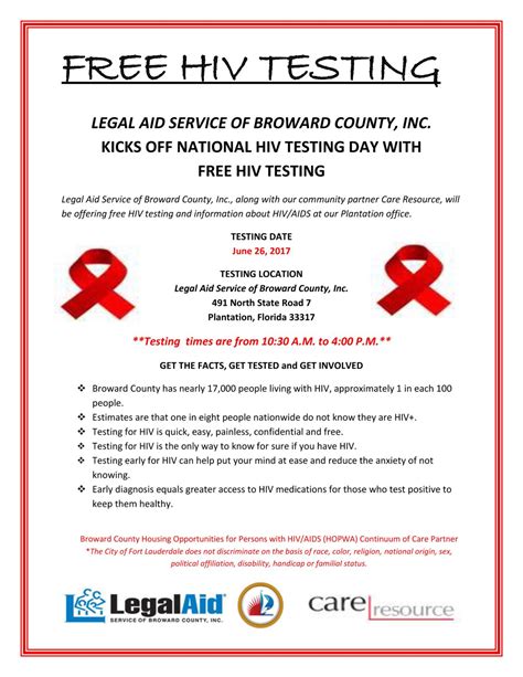Hiv Free Testing Flyer Fb Broward Legal Aid