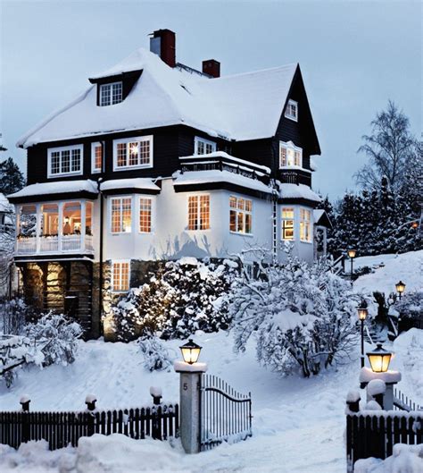 Winter House Large House Covered In Snow Winterize Your Home Winter