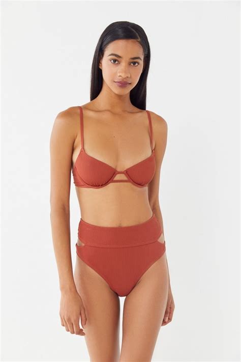 Out From Under Meg Ribbed High Waisted Bikini Bottom Urban Outfitters