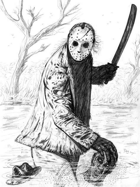Jason Voorhees Illustration Printable Coloring Page The Best Porn Website