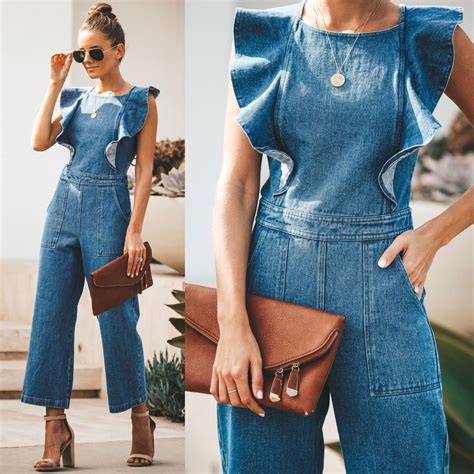 35 best denim jumpsuit outfits ideas for spring in 2020 denim jumpsuit outfit denim romper
