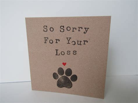 Pet Sympathy Card Sorry For Your Loss Card Pet Bereavement Etsy