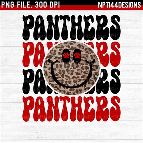 Panthers Stacked Png School Mascots Black And Red Team Etsy