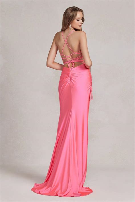 Nox Anabel T1140 Long Spaghetti Strap Sexy Prom Dress The Dress Outlet