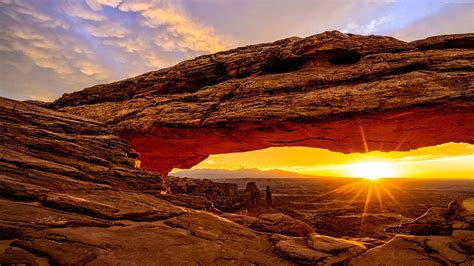 Wallpaper Mesa Arch Utah Usa Mountains Sunrise 8k Travel