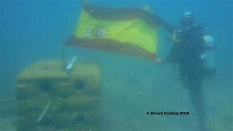 Divers Appear To Hang Spanish Flag Over Gibraltar Reef Blocks Itv News