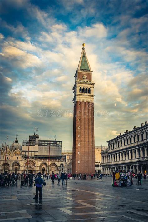Piazza San Marco With The Basilica Of Saint Mark And The Bell To