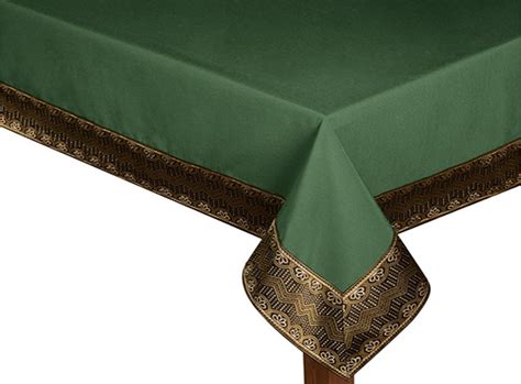 Bordered Tablecloth In Forest Green Express Tablecloths