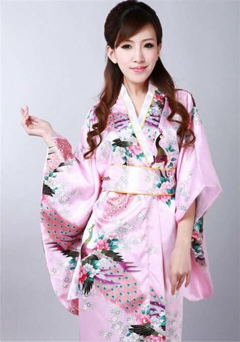 Vintage Retro Luxurious Japanese Garment Kimono Cosplay Costume Yukata Gown Pink In