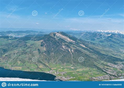 Beautiful Spring Panoramic View Of Snow Capped Mountains