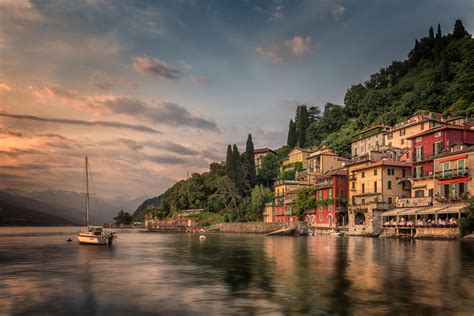 Varenna At Sunset Lake Como Italy Lake Como Lake Como Italy Italy