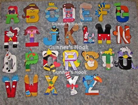 Inspiration Disney Character Letter Alphabet Wall On Etsy 25000