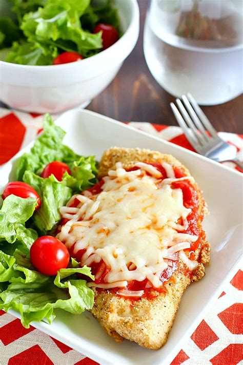 It's baked instead of fried, and it is paired with riced cauliflower and. Healthy Chicken Parmesan Recipe - Light & Easy | Lil' Luna