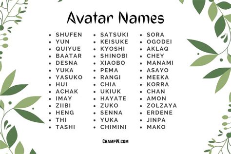 250 Avatar Names Cool Ideas For Bending Air In Your Favor