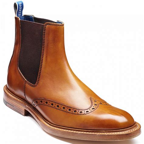 Browse men's chelsea boots today & get free shipping on orders over $100. Barker Mens Pearce Cedar Calf Leather Brogue Chelsea Boot