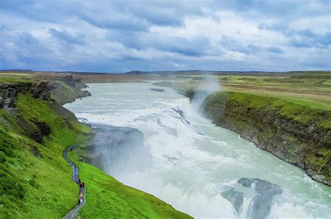 Gullfoss Golden Falls In Icelandic Is One Of The Most Popular Tourist