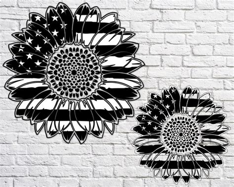 Patriotic Sunflower Svg American Flag Svg 4th Of July Svg Etsy