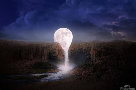 Moon Landscape Night Fantasy Shamudy