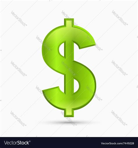 Dollar Sign Green Color Royalty Free Vector Image