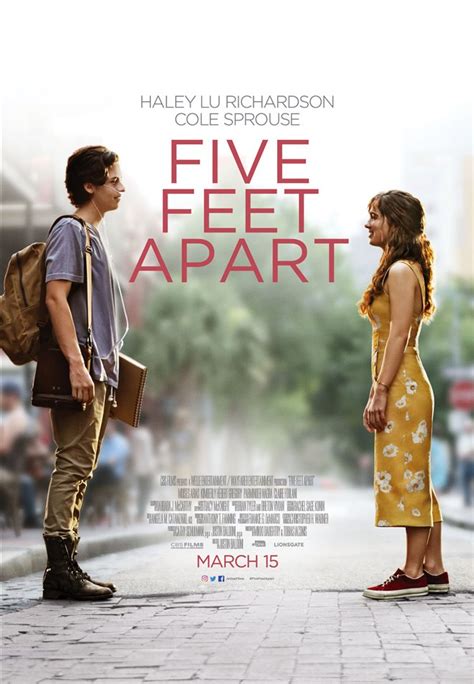 But the script and the actors handle the condition with surprising sensitivity. Five Feet Apart movie large poster.