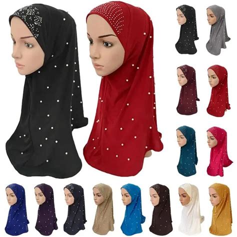 women beaded hijabs muslim islamic scarf scarves headscarf amira headwrap arab hair loss cap