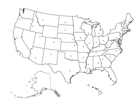 States And Capitals Map Blank
