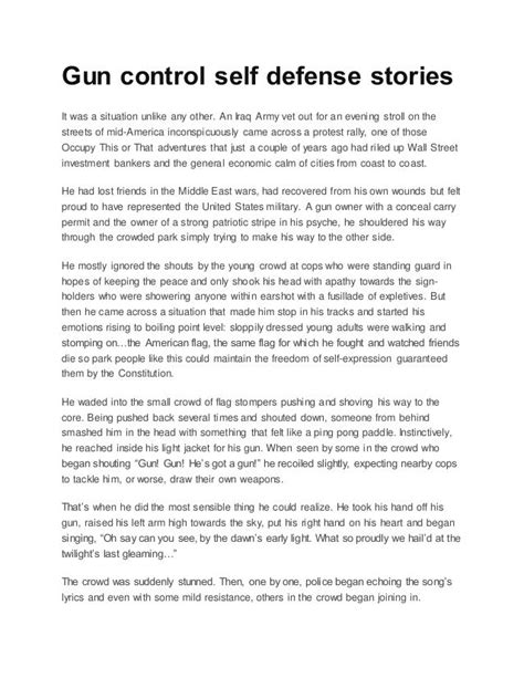Gun Control Self Defense Stories