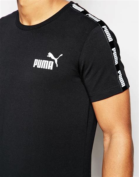 Puma T Shirt With Taping In Black For Men Lyst