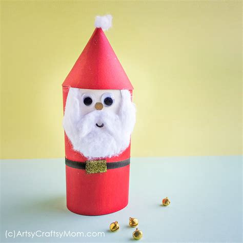 Cardboard Roll Santa Claus Christmas Ornament Craft