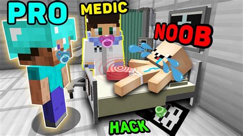 Minecraft Noob Vs Pro Vs Hacker Baby Noob Was In The Hospital In