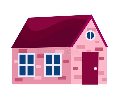 Country House Vector Flat Illustration Stock Vector Illustration Of
