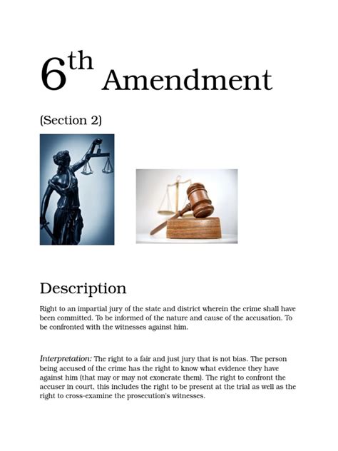 6th Amendment Sixth Amendment To The United States