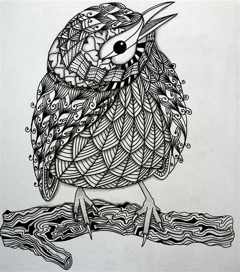 Zentangle Bird Coloring Pages Coloring Page Blog