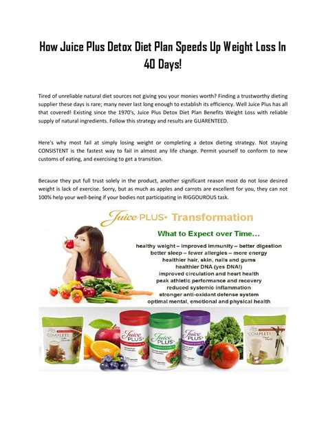 How Juice Plus Detox Diet Plan Speeds Up Weight Loss In 40 Days By