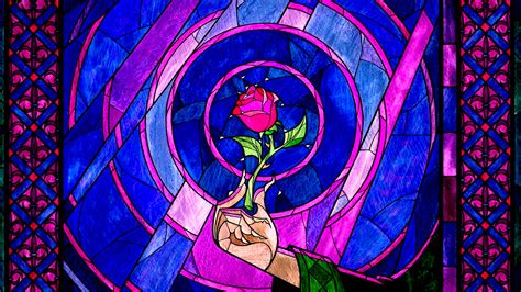 24+ beauty and the beast rose wallpapers on wallpapersafari. Stained Glass Wallpaper - Beauty and the Beast Wallpaper ...