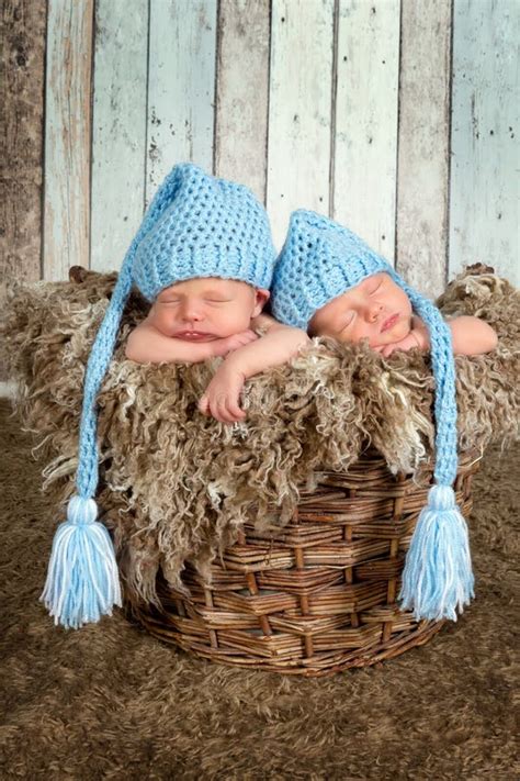 Baby Basket With Twins Stock Photo Image Of Little Beautiful 35594326