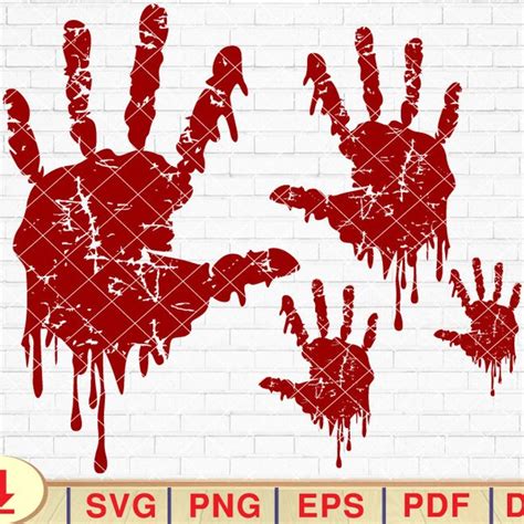 Bloody Handprint Svg Etsy