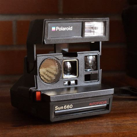 Polaroid Sun 660 Land Camera With Rainbow Stripe Logo Black White Red