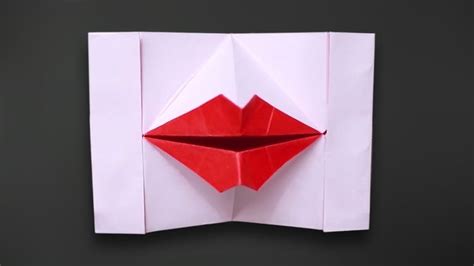 Origami Mouth Puppet Kissing Lips How To Fold Youtube Book