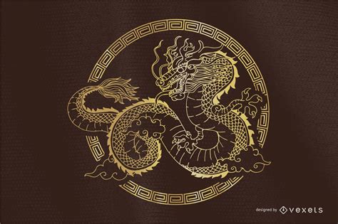 Classical Dragon Vector Round Vector Download