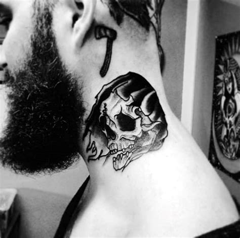 Men always are eager to show off and that's why it is in fashion. 50 Traditional Neck Tattoos For Men - Old School Ink Ideas