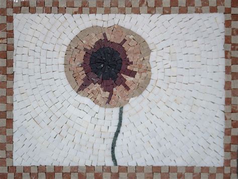 Floral Mosaic Black Center Flower Flowers And Trees Mozaico