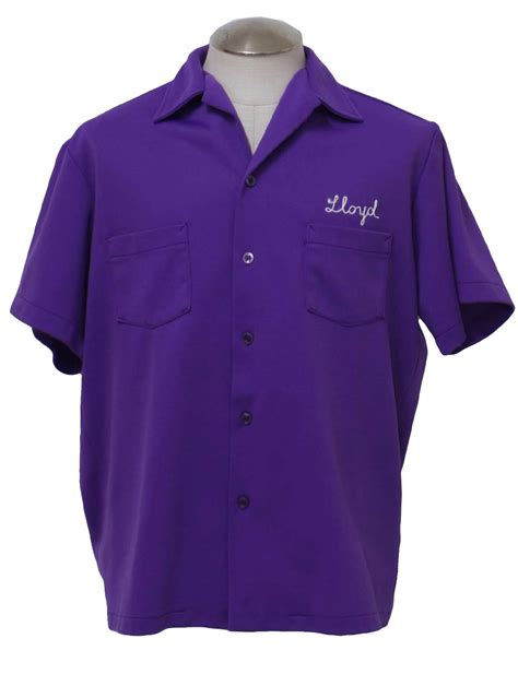 1960s Bowling Shirt 60s California Bowling Shirt Co Mens Purple