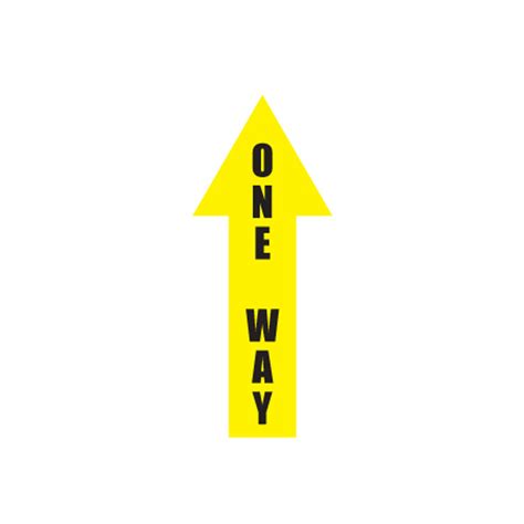 Floor Sign One Way Arrow Yellow Zing Safety