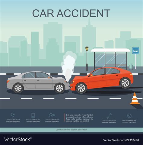 car accident on the road royalty free vector image